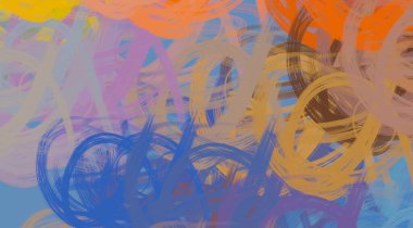 Soyut arka plan sanatı. 2D çizim. Etkileyici yağlı boya resim. Tuvalde fırça darbeleri. Modern sanat. Çok renkli arkaplan. Çağdaş sanat. İfade. Sanatsal dijital palet.