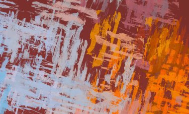 Soyut arka plan sanatı. 2D çizim. Etkileyici yağlı boya resim. Tuvalde fırça darbeleri. Modern sanat. Çok renkli arkaplan. Çağdaş sanat. İfade. Sanatsal dijital palet.