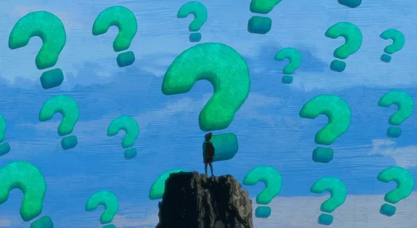 Abstract Background Human Silhouette Question Marks — Stock Photo, Image