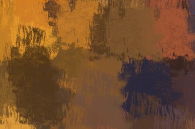 Soyut arka plan sanatı. 2D çizim. Etkileyici yağlı boya resim. Tuvalde fırça darbeleri. Modern sanat. Çok renkli arkaplan. Çağdaş sanat. İfade. Sanatsal dijital palet.