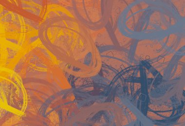 Soyut arka plan sanatı. 2D çizim. Etkileyici yağlı boya resim. Tuvalde fırça darbeleri. Modern sanat. Çok renkli arkaplan. Çağdaş sanat. İfade. Sanatsal dijital palet.