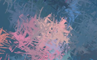 Soyut arka plan sanatı. 2D çizim. Etkileyici yağlı boya resim. Tuvalde fırça darbeleri. Modern sanat. Çok renkli arkaplan. Çağdaş sanat. İfade. Sanatsal dijital palet.