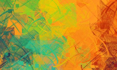 Soyut arka plan sanatı. 2D çizim. Etkileyici yağlı boya resim. Tuvalde fırça darbeleri. Modern sanat. Çok renkli arkaplan. Çağdaş sanat. İfade. Sanatsal dijital palet.