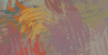 Soyut arka plan sanatı. 2D çizim. Etkileyici yağlı boya resim. Tuvalde fırça darbeleri. Modern sanat. Çok renkli arkaplan. Çağdaş sanat. İfade. Sanatsal dijital palet.