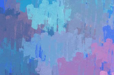 Soyut arka plan sanatı. 2D çizim. Etkileyici yağlı boya resim. Tuvalde fırça darbeleri. Modern sanat. Çok renkli arkaplan. Çağdaş sanat. İfade. Sanatsal dijital palet.