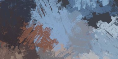 Soyut arka plan sanatı. 2D çizim. Etkileyici yağlı boya resim. Tuvalde fırça darbeleri. Modern sanat. Çok renkli arkaplan. Çağdaş sanat. İfade. Sanatsal dijital palet.