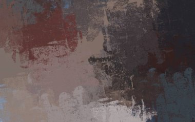 Soyut arka plan sanatı. 2D çizim. Etkileyici yağlı boya resim. Tuvalde fırça darbeleri. Modern sanat. Çok renkli arkaplan. Çağdaş sanat. İfade. Sanatsal dijital palet.