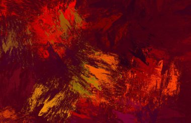 Soyut arka plan sanatı. 2D çizim. Etkileyici yağlı boya resim. Tuvalde fırça darbeleri. Modern sanat. Çok renkli arkaplan. Çağdaş sanat. İfade. Sanatsal dijital palet.