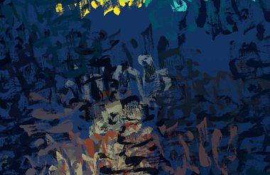 Soyut arka plan sanatı. 2D çizim. Etkileyici yağlı boya resim. Tuvalde fırça darbeleri. Modern sanat. Çok renkli arkaplan. Çağdaş sanat. İfade. Sanatsal dijital palet.