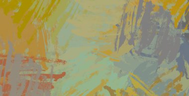 Soyut arka plan sanatı. 2D çizim. Etkileyici yağlı boya resim. Tuvalde fırça darbeleri. Modern sanat. Çok renkli arkaplan. Çağdaş sanat. İfade. Sanatsal dijital palet.