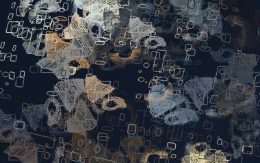 Soyut arka plan sanatı. 2D çizim. Etkileyici yağlı boya resim. Tuvalde fırça darbeleri. Modern sanat. Çok renkli arkaplan. Çağdaş sanat. İfade. Sanatsal dijital palet.