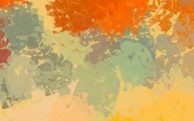 Soyut arka plan sanatı. 2D çizim. Etkileyici yağlı boya resim. Tuvalde fırça darbeleri. Modern sanat. Çok renkli arkaplan. Çağdaş sanat. İfade. Sanatsal dijital palet.