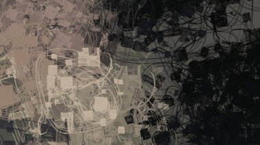 Soyut arka plan sanatı. 2D çizim. Etkileyici yağlı boya resim. Tuvalde fırça darbeleri. Modern sanat. Çok renkli arkaplan. Çağdaş sanat. İfade. Sanatsal dijital palet.