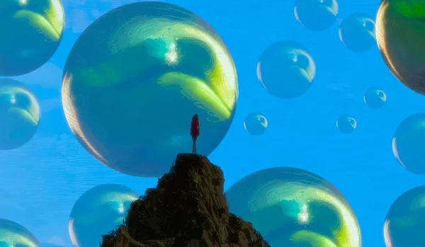 Abstract Background Human Silhouette Balls — Stock Photo, Image