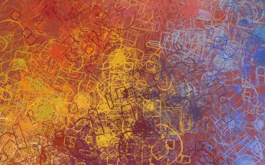 Soyut arka plan sanatı. 2D çizim. Etkileyici yağlı boya resim. Tuvalde fırça darbeleri. Modern sanat. Çok renkli arkaplan. Çağdaş sanat. İfade. Sanatsal dijital palet.