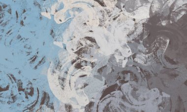 Soyut arka plan sanatı. 2D çizim. Etkileyici yağlı boya resim. Tuvalde fırça darbeleri. Modern sanat. Çok renkli arkaplan. Çağdaş sanat. İfade. Sanatsal dijital palet.