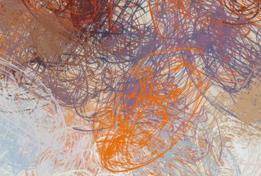 Soyut arka plan sanatı. 2D çizim. Etkileyici yağlı boya resim. Tuvalde fırça darbeleri. Modern sanat. Çok renkli arkaplan. Çağdaş sanat. İfade. Sanatsal dijital palet.