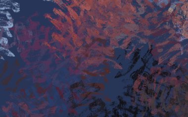 Soyut arka plan sanatı. 2D çizim. Etkileyici yağlı boya resim. Tuvalde fırça darbeleri. Modern sanat. Çok renkli arkaplan. Çağdaş sanat. İfade. Sanatsal dijital palet.