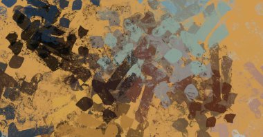 Soyut arka plan sanatı. 2D çizim. Etkileyici yağlı boya resim. Tuvalde fırça darbeleri. Modern sanat. Çok renkli arkaplan. Çağdaş sanat. İfade. Sanatsal dijital palet.