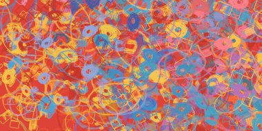 Soyut arka plan sanatı. 2D çizim. Etkileyici yağlı boya resim. Tuvalde fırça darbeleri. Modern sanat. Çok renkli arkaplan. Çağdaş sanat. İfade. Sanatsal dijital palet.