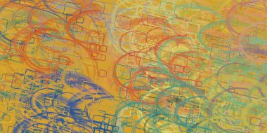 Soyut arka plan sanatı. 2D çizim. Etkileyici yağlı boya resim. Tuvalde fırça darbeleri. Modern sanat. Çok renkli arkaplan. Çağdaş sanat. İfade. Sanatsal dijital palet.