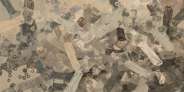 Soyut arka plan sanatı. 2D çizim. Etkileyici yağlı boya resim. Tuvalde fırça darbeleri. Modern sanat. Çok renkli arkaplan. Çağdaş sanat. İfade. Sanatsal dijital palet.