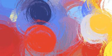 Soyut arka plan sanatı. 2D çizim. Etkileyici yağlı boya resim. Tuvalde fırça darbeleri. Modern sanat. Çok renkli arkaplan. Çağdaş sanat. İfade. Sanatsal dijital palet.