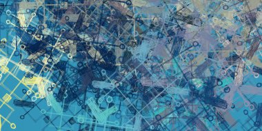 Soyut arka plan sanatı. 2D çizim. Etkileyici yağlı boya resim. Tuvalde fırça darbeleri. Modern sanat. Çok renkli arkaplan. Çağdaş sanat. İfade. Sanatsal dijital palet.