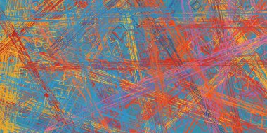 Soyut arka plan sanatı. 2D çizim. Etkileyici yağlı boya resim. Tuvalde fırça darbeleri. Modern sanat. Çok renkli arkaplan. Çağdaş sanat. İfade. Sanatsal dijital palet.