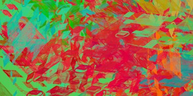 Soyut arka plan sanatı. 2D çizim. Etkileyici yağlı boya resim. Tuvalde fırça darbeleri. Modern sanat. Çok renkli arkaplan. Çağdaş sanat. İfade. Sanatsal dijital palet.