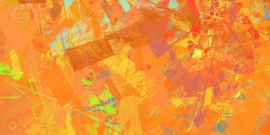 Soyut arka plan sanatı. 2D çizim. Etkileyici yağlı boya resim. Tuvalde fırça darbeleri. Modern sanat. Çok renkli arkaplan. Çağdaş sanat. İfade. Sanatsal dijital palet.