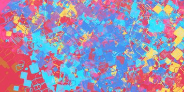 Soyut arka plan sanatı. 2D çizim. Etkileyici yağlı boya resim. Tuvalde fırça darbeleri. Modern sanat. Çok renkli arkaplan. Çağdaş sanat. İfade. Sanatsal dijital palet.