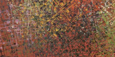 Soyut arka plan sanatı. 2D çizim. Etkileyici yağlı boya resim. Tuvalde fırça darbeleri. Modern sanat. Çok renkli arkaplan. Çağdaş sanat. İfade. Sanatsal dijital palet.