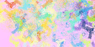 Soyut arka plan sanatı. 2D çizim. Etkileyici yağlı boya resim. Tuvalde fırça darbeleri. Modern sanat. Çok renkli arkaplan. Çağdaş sanat. İfade. Sanatsal dijital palet.