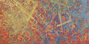 Soyut arka plan sanatı. 2D çizim. Etkileyici yağlı boya resim. Tuvalde fırça darbeleri. Modern sanat. Çok renkli arkaplan. Çağdaş sanat. İfade. Sanatsal dijital palet.