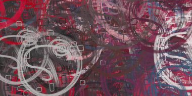 Soyut arka plan sanatı. 2D çizim. Etkileyici yağlı boya resim. Tuvalde fırça darbeleri. Modern sanat. Çok renkli arkaplan. Çağdaş sanat. İfade. Sanatsal dijital palet.