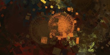 Soyut arka plan sanatı. 2D çizim. Etkileyici yağlı boya resim. Tuvalde fırça darbeleri. Modern sanat. Çok renkli arkaplan. Çağdaş sanat. İfade. Sanatsal dijital palet.