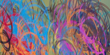 Soyut arka plan sanatı. 2D çizim. Etkileyici yağlı boya resim. Tuvalde fırça darbeleri. Modern sanat. Çok renkli arkaplan. Çağdaş sanat. İfade. Sanatsal dijital palet.