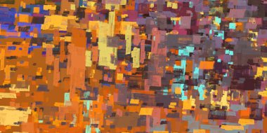 Soyut arka plan sanatı. 2D çizim. Etkileyici yağlı boya resim. Tuvalde fırça darbeleri. Modern sanat. Çok renkli arkaplan. Çağdaş sanat. İfade. Sanatsal dijital palet.