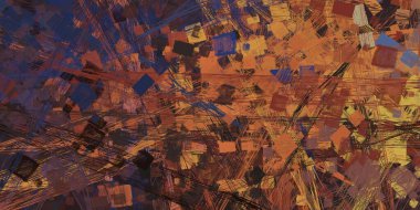 Soyut arka plan sanatı. 2D çizim. Etkileyici yağlı boya resim. Tuvalde fırça darbeleri. Modern sanat. Çok renkli arkaplan. Çağdaş sanat. İfade. Sanatsal dijital palet.