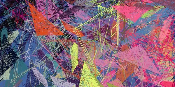 Soyut arka plan sanatı. 2D çizim. Etkileyici yağlı boya resim. Tuvalde fırça darbeleri. Modern sanat. Çok renkli arkaplan. Çağdaş sanat. İfade. Sanatsal dijital palet.