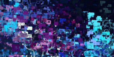 Soyut arka plan sanatı. 2D çizim. Etkileyici yağlı boya resim. Tuvalde fırça darbeleri. Modern sanat. Çok renkli arkaplan. Çağdaş sanat. İfade. Sanatsal dijital palet.