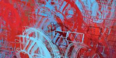 Soyut arka plan sanatı. 2D çizim. Etkileyici yağlı boya resim. Tuvalde fırça darbeleri. Modern sanat. Çok renkli arkaplan. Çağdaş sanat. İfade. Sanatsal dijital palet.