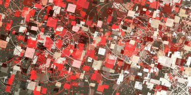 Soyut arka plan sanatı. 2D çizim. Etkileyici yağlı boya resim. Tuvalde fırça darbeleri. Modern sanat. Çok renkli arkaplan. Çağdaş sanat. İfade. Sanatsal dijital palet.