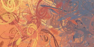 Soyut arka plan sanatı. 2D çizim. Etkileyici yağlı boya resim. Tuvalde fırça darbeleri. Modern sanat. Çok renkli arkaplan. Çağdaş sanat. İfade. Sanatsal dijital palet.