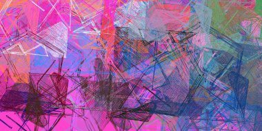 Soyut arka plan sanatı. 2D çizim. Etkileyici yağlı boya resim. Tuvalde fırça darbeleri. Modern sanat. Çok renkli arkaplan. Çağdaş sanat. İfade. Sanatsal dijital palet.