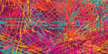 Soyut arka plan sanatı. 2D çizim. Etkileyici yağlı boya resim. Tuvalde fırça darbeleri. Modern sanat. Çok renkli arkaplan. Çağdaş sanat. İfade. Sanatsal dijital palet.