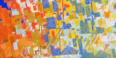 Soyut arka plan sanatı. 2D çizim. Etkileyici yağlı boya resim. Tuvalde fırça darbeleri. Modern sanat. Çok renkli arkaplan. Çağdaş sanat. İfade. Sanatsal dijital palet.