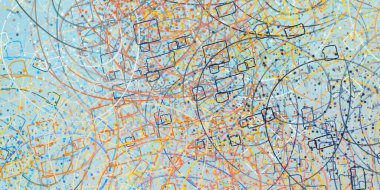 Soyut arka plan sanatı. 2D çizim. Etkileyici yağlı boya resim. Tuvalde fırça darbeleri. Modern sanat. Çok renkli arkaplan. Çağdaş sanat. İfade. Sanatsal dijital palet.