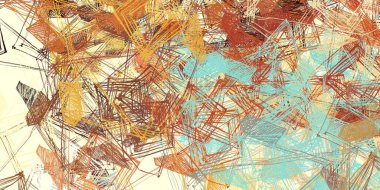 Soyut arka plan sanatı. 2D çizim. Etkileyici yağlı boya resim. Tuvalde fırça darbeleri. Modern sanat. Çok renkli arkaplan. Çağdaş sanat. İfade. Sanatsal dijital palet.